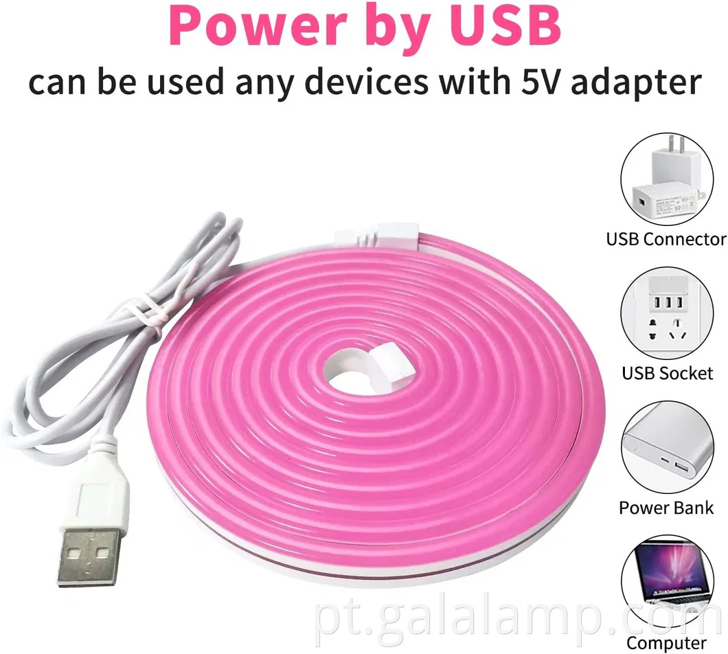 Luzes de tira de neon de silicone IP67 flexíveis coloridas para decoração de casa e jardim